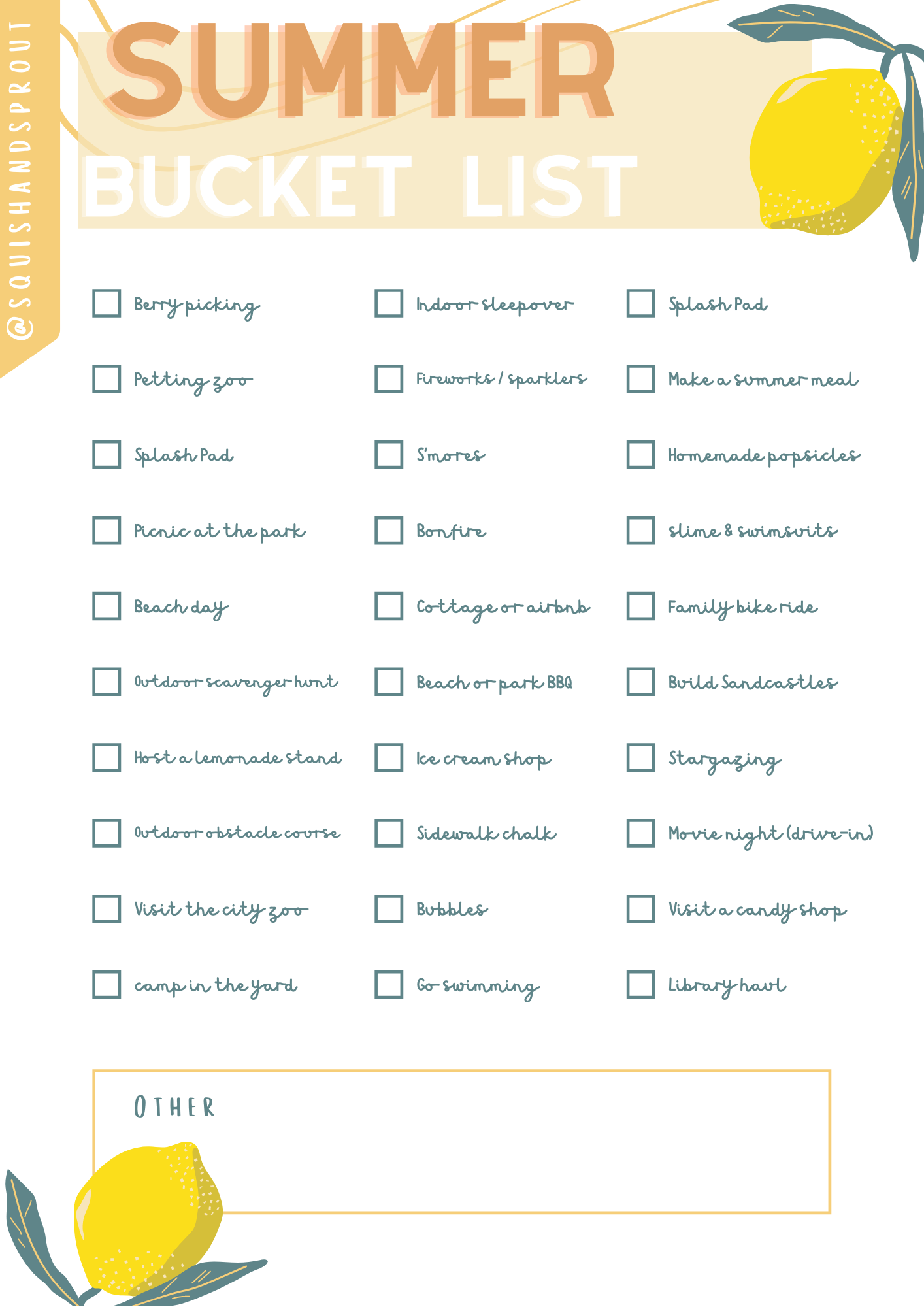 Summer Bucket List